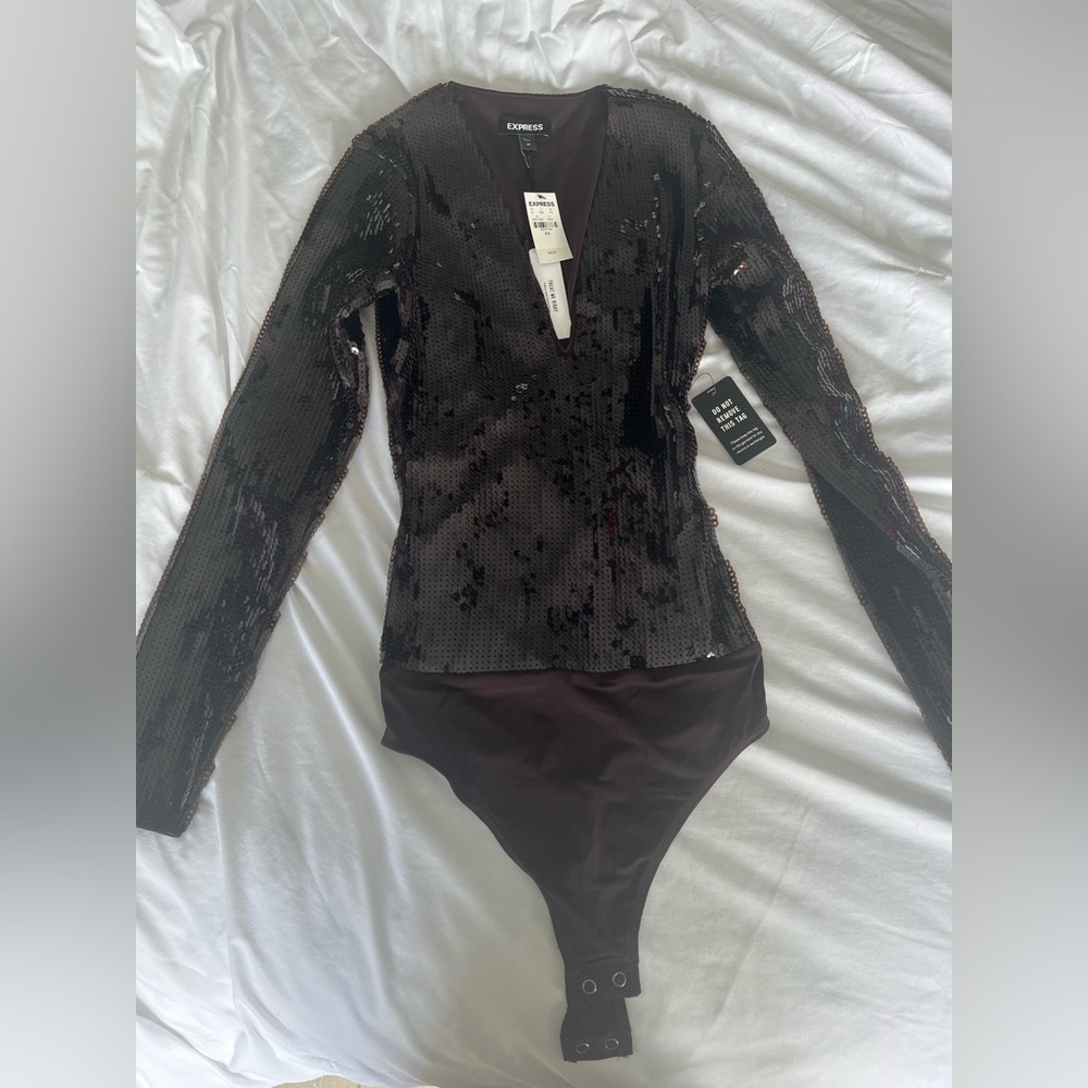 Long sleeve sequin bodysuit